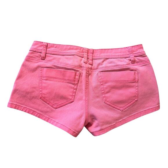 Y2K Zanadi Hot Pink Denim Micro Shorts - Size 9 (Fits 7) - Picture 2 of 3